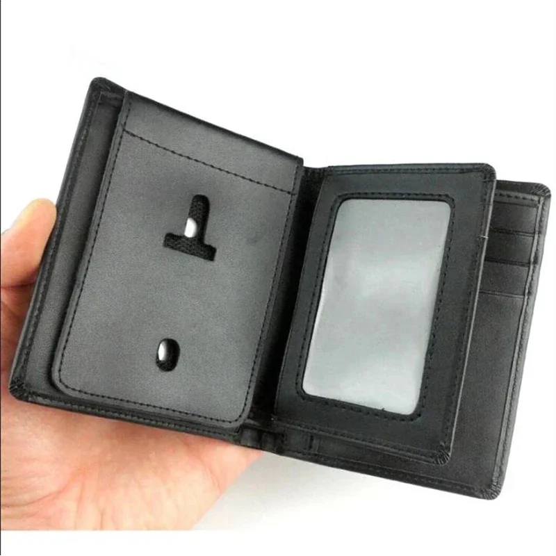Cartera de cuero negro Policía de EE. UU. portadocumentos ID - imagen 2