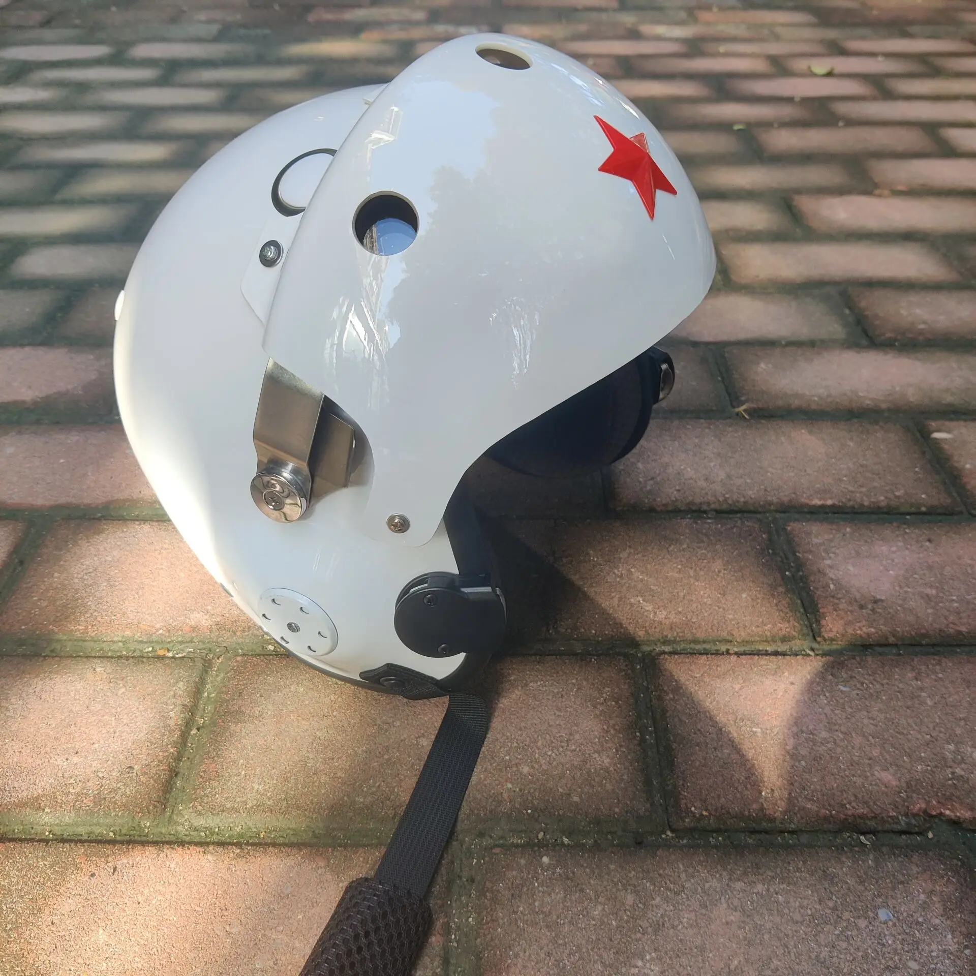 Casco de piloto táctico con máscara de oxígeno y protección universal