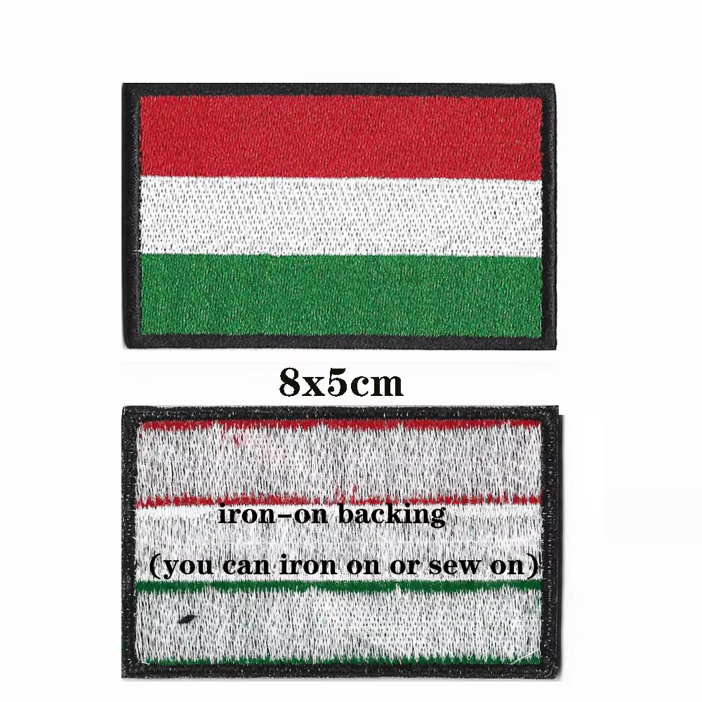 Brazalete bandera húngara bordado gancho y bucle raya moral o planchar - imagen 3