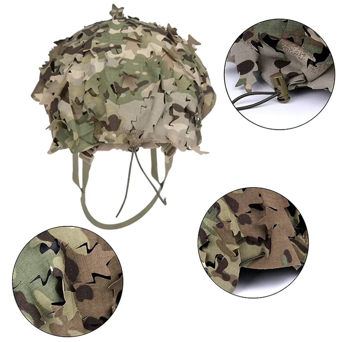 Cubierta táctica casco Airsoft camuflaje 3D hoja láser malla