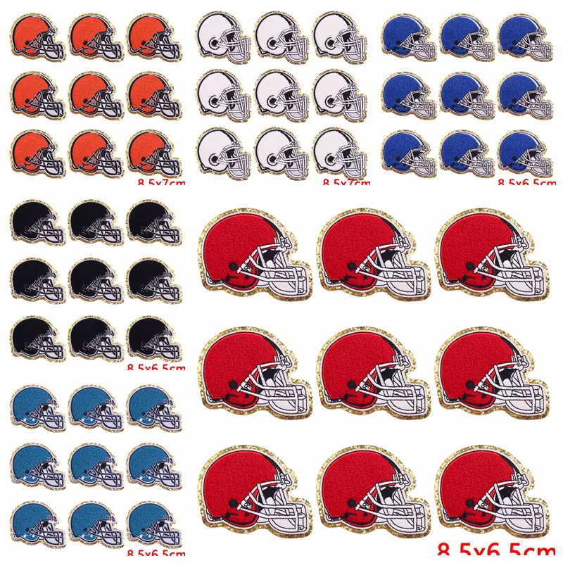 Parche de chenilla con diseño de casco de fútbol americano