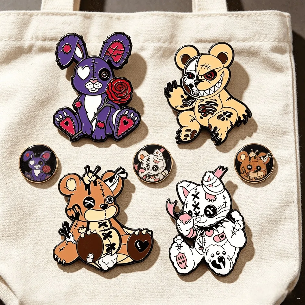 Insignia esmaltada gótica animal de terror para chaquetas y bolsos - imagen 5