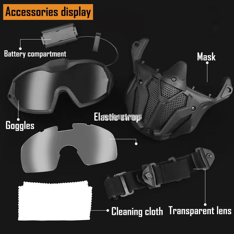 Máscara táctica antiniebla con gafas ventiladas para airsoft - imagen 4