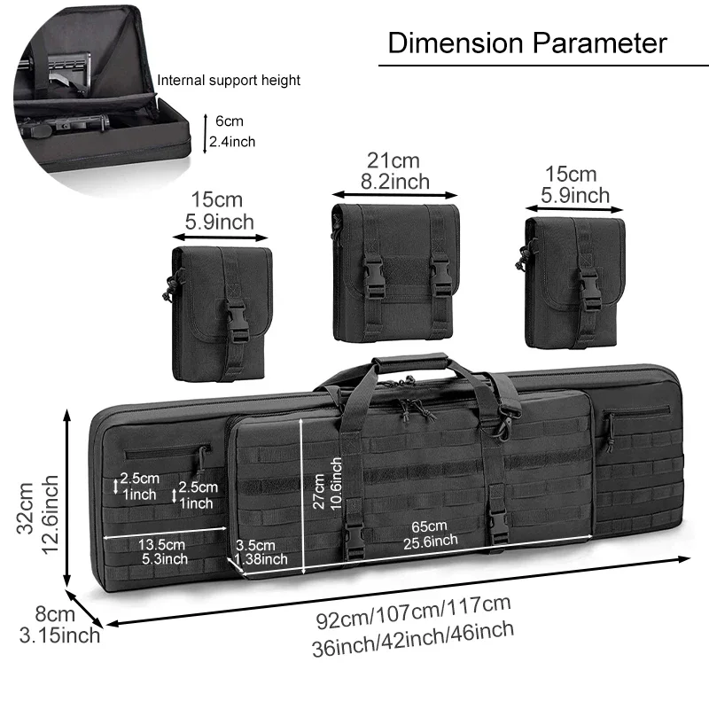 Mochila táctica MOLLE nailon cremallera bloqueable para pesca y caza - imagen 5