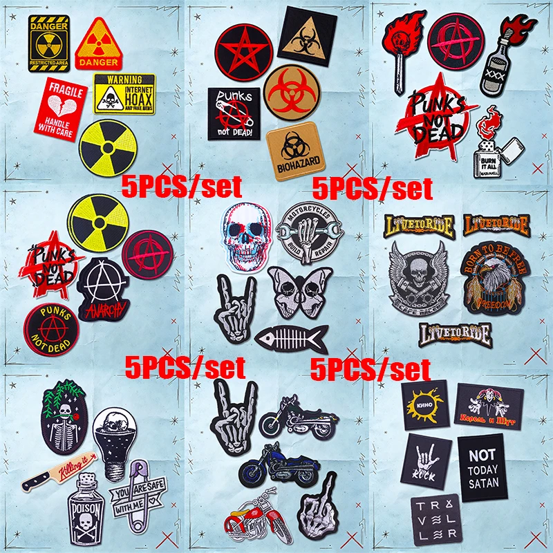 Parche termoadhesivo bordado Punk Punks Not Dead para ropa - imagen 3