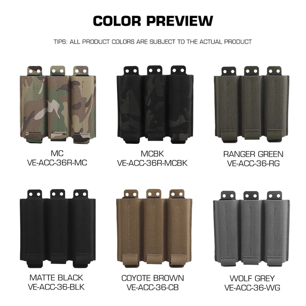 Funda táctica pistola MOLLE liberación rápida bolsillos cargadores - imagen 5