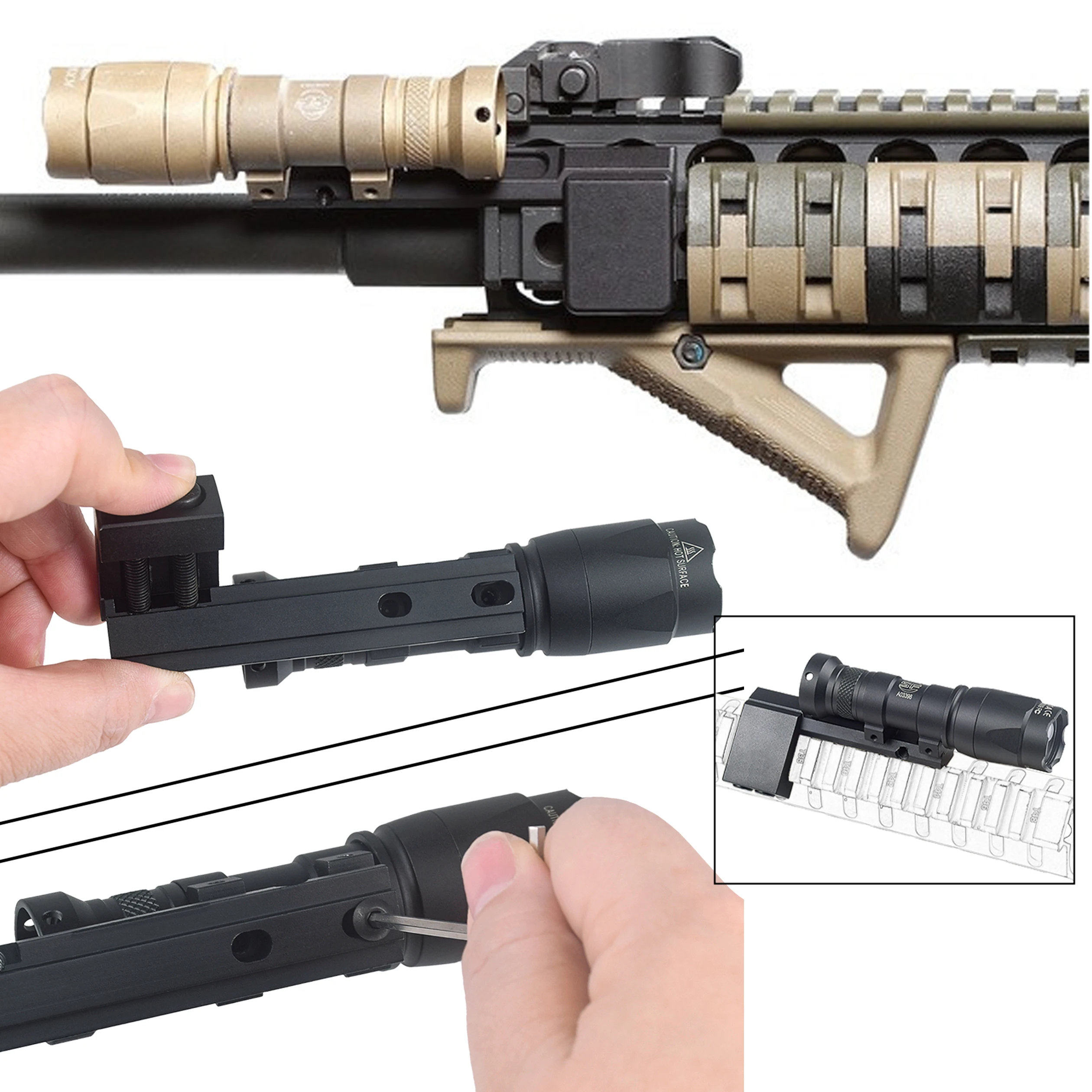 Soporte desplazado linterna táctica Scout – Picatinny M-LOK