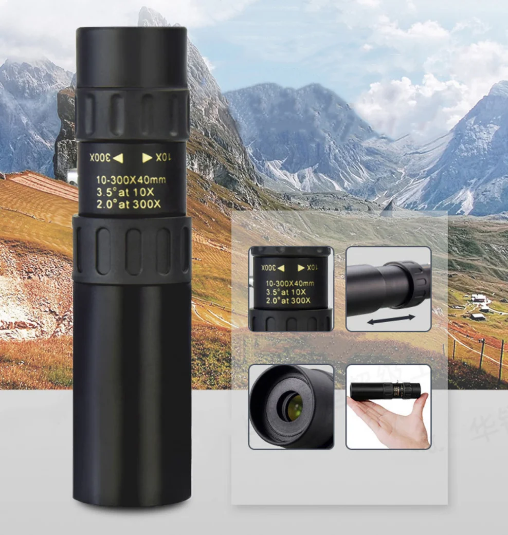 Vista del monocular y accesorios