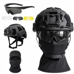 Conjunto de casco táctico para airsoft con gafas y máscara facial