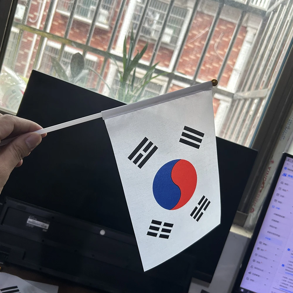 Bandera Corea del Sur de poliéster con asta de plástico - imagen 3