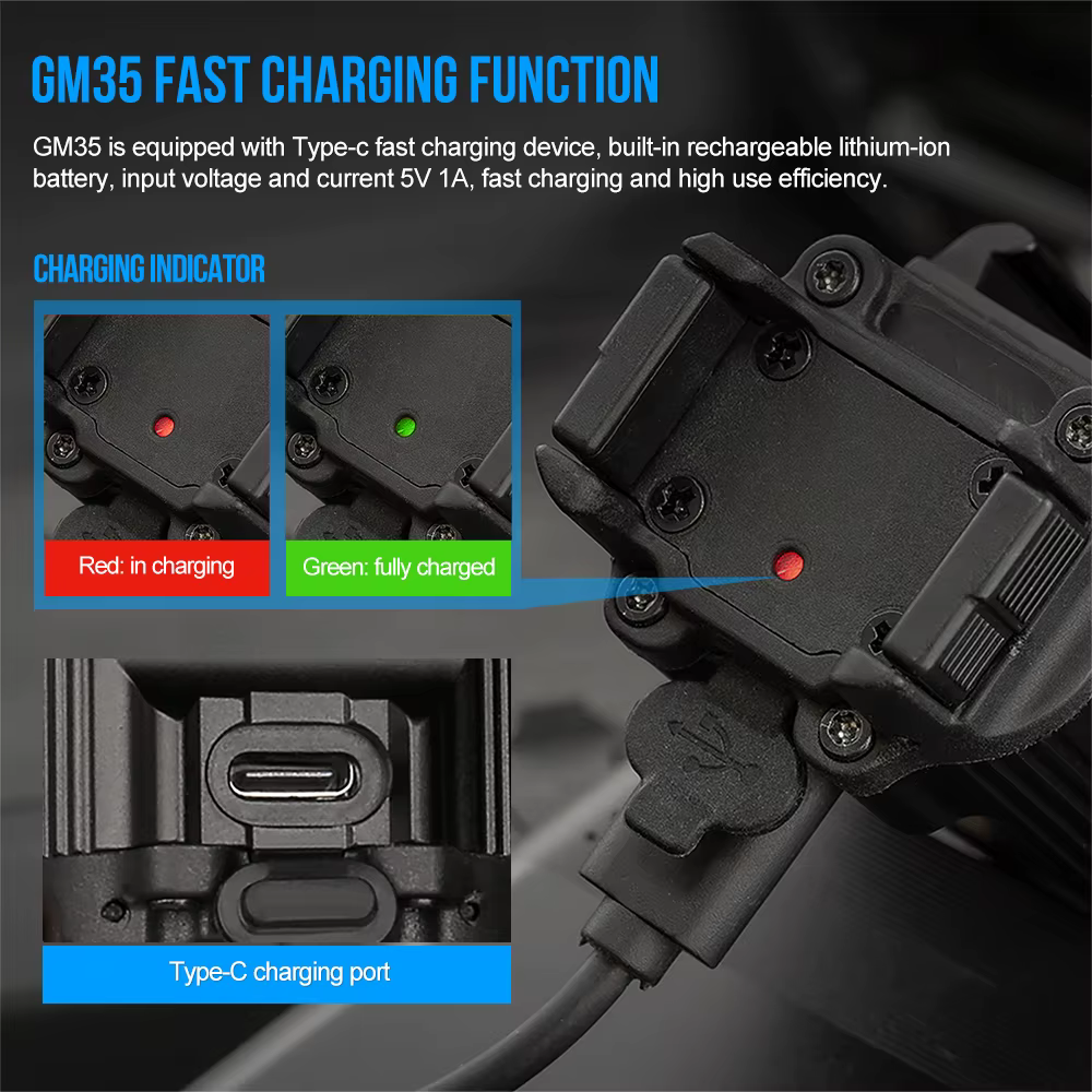 Trustfire GM35 – Linterna táctica 1350 lúmenes USB recargable Picatinny - imagen 5