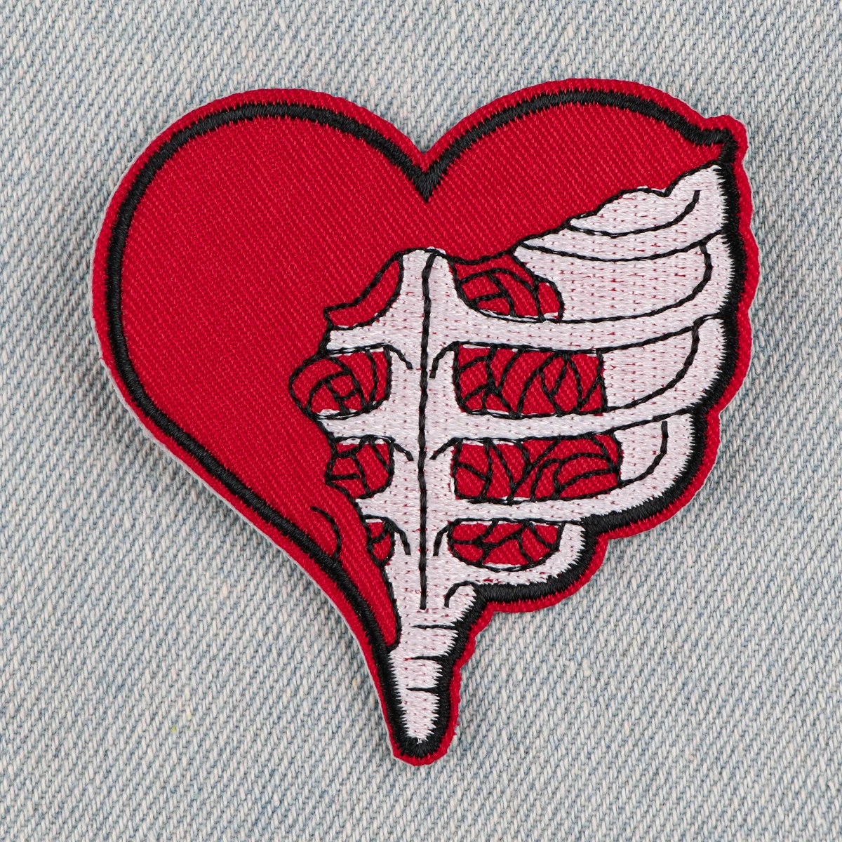 Parche bordado corazón y esqueleto enfermera o doctor, termoadhesivo - imagen 2