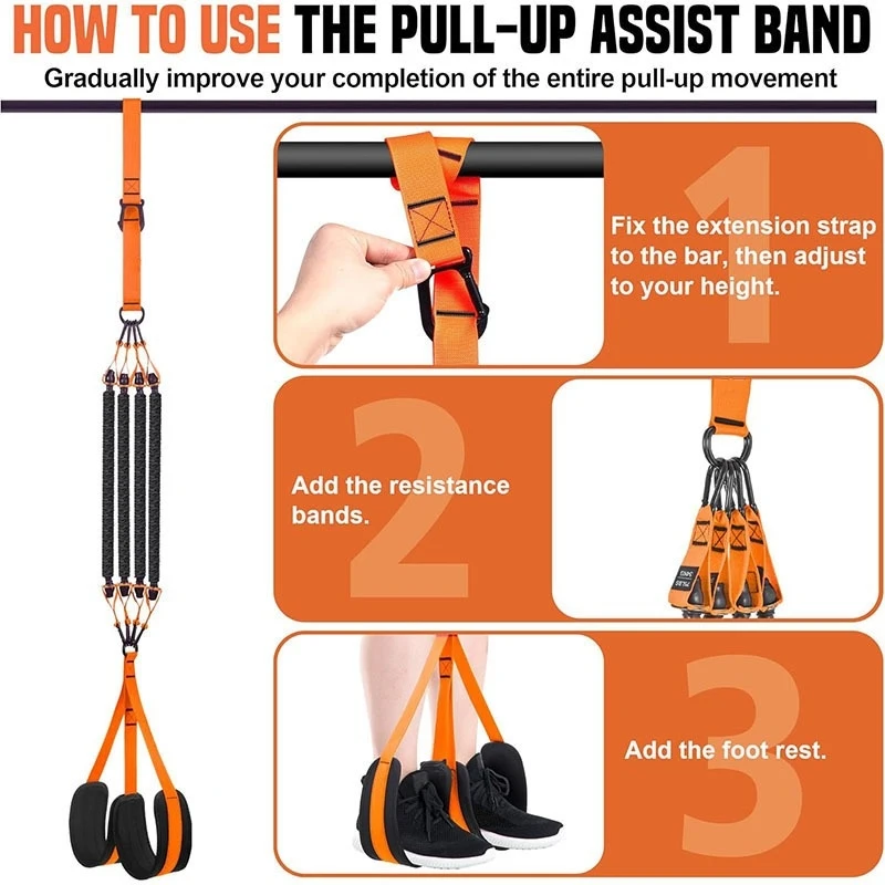 Entrenador de dominadas ajustable con bandas de resistencia - imagen 4