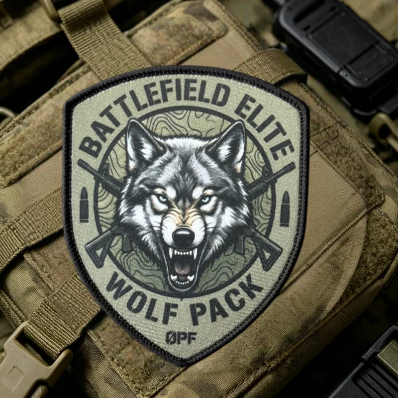 Parche táctico de lobo con pistolas dobles, gancho y bucle - imagen 5