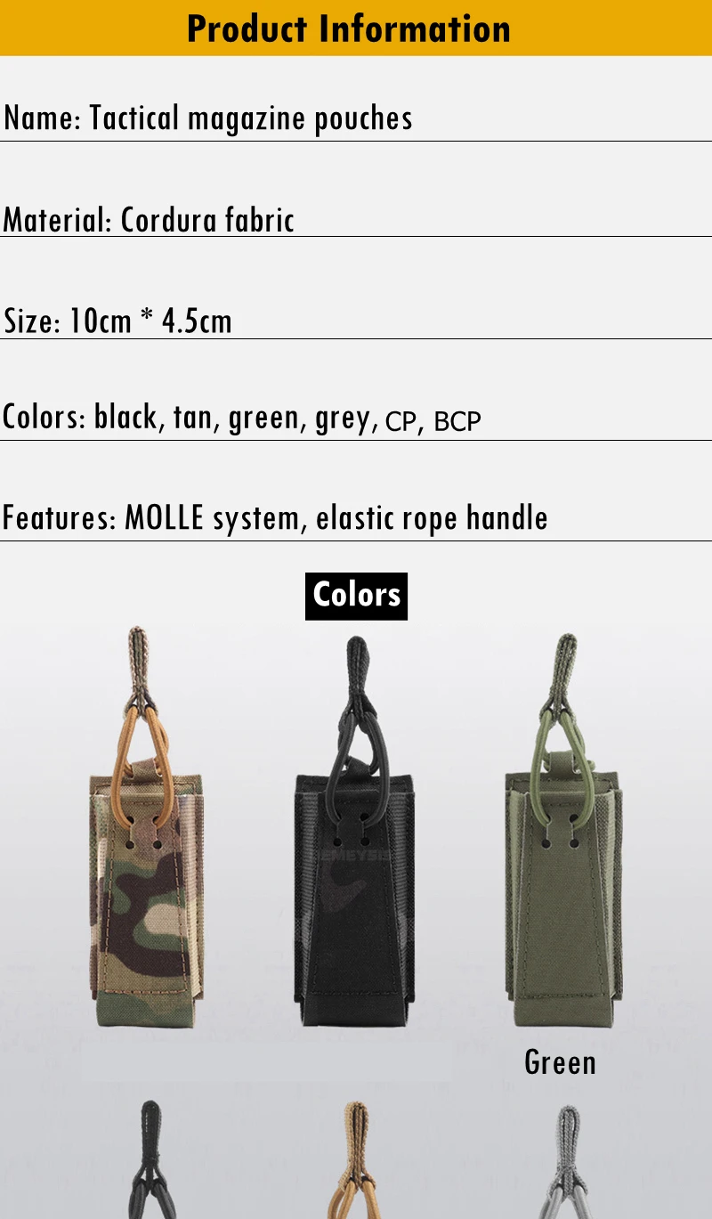 Interior elástico de la bolsa táctica que mantiene el cargador fijo