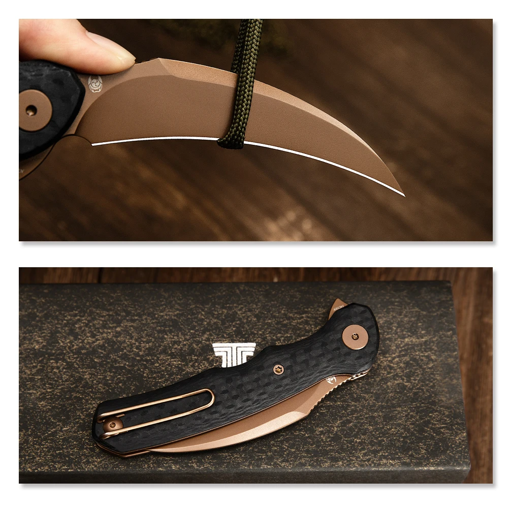 Lacerta TRIVISA cuchillo plegable EDC con mango G10 – camping - imagen 4