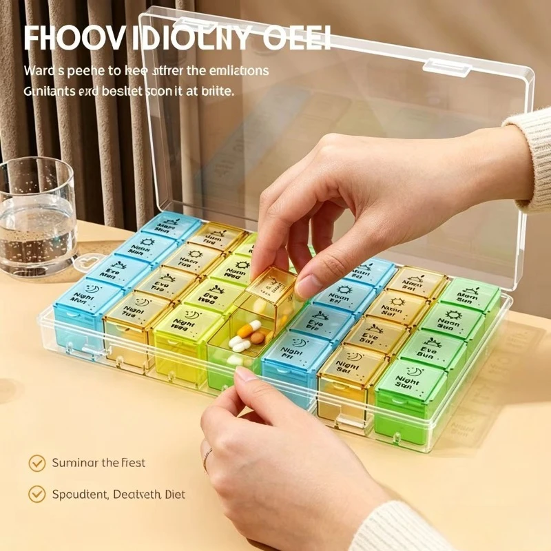 Caja de medicamentos dosificadora portátil plástico - imagen 3