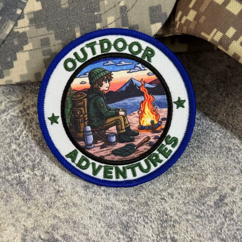Parche militar bordado gancho y bucle chimenea camping mochila - imagen 3
