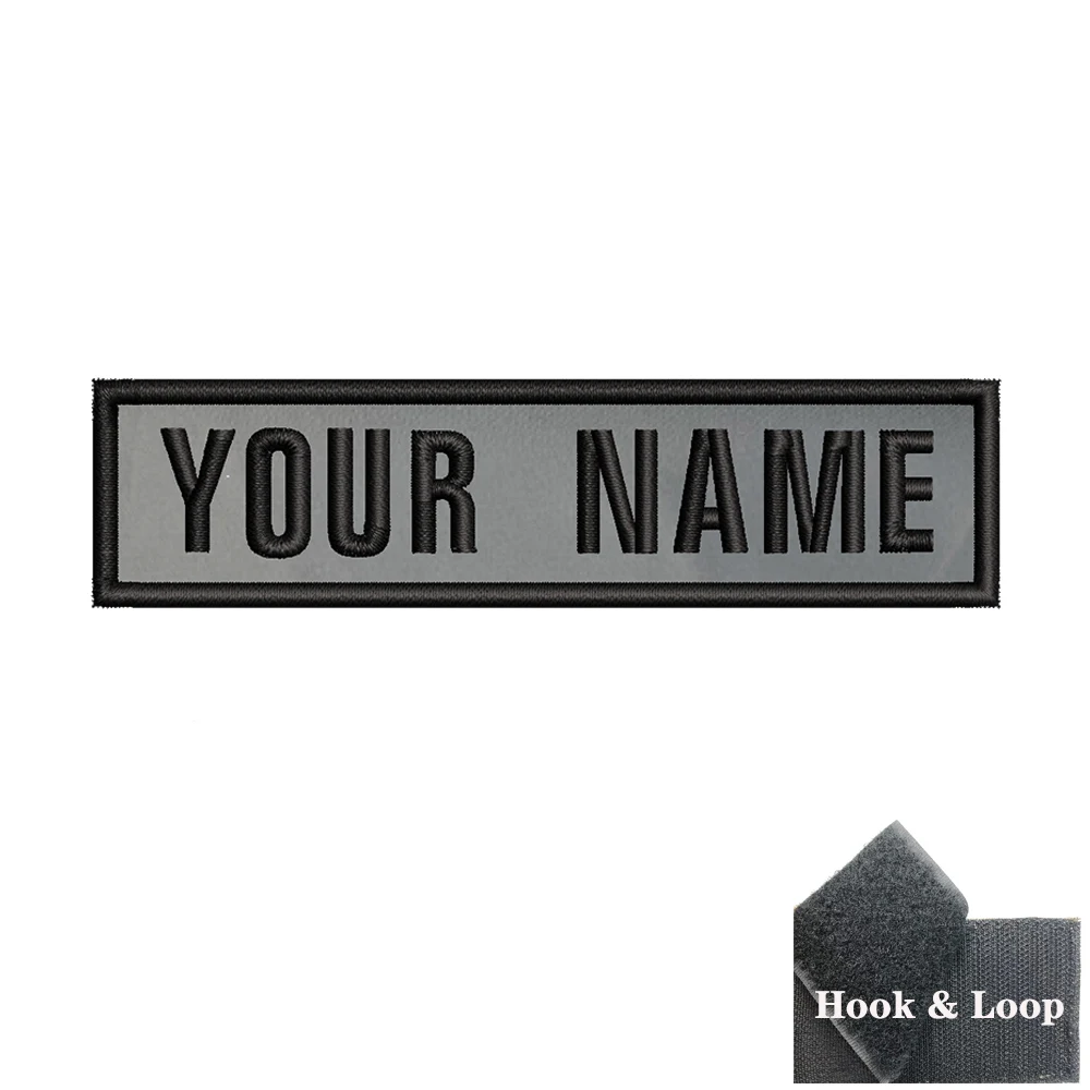 Parche velcro bordado nombre personalizado con chevron – 10x2,5 cm - imagen 3
