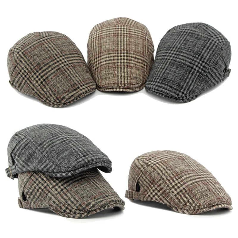Gorra Newsboy plana a cuadros – Estilo Gatsby retro unisex ajustable - imagen 5