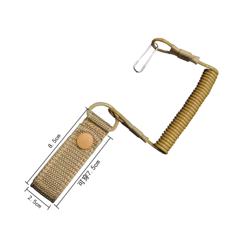 Cordón elástico táctico antipérdida para llavero, pistola y linterna - imagen 3