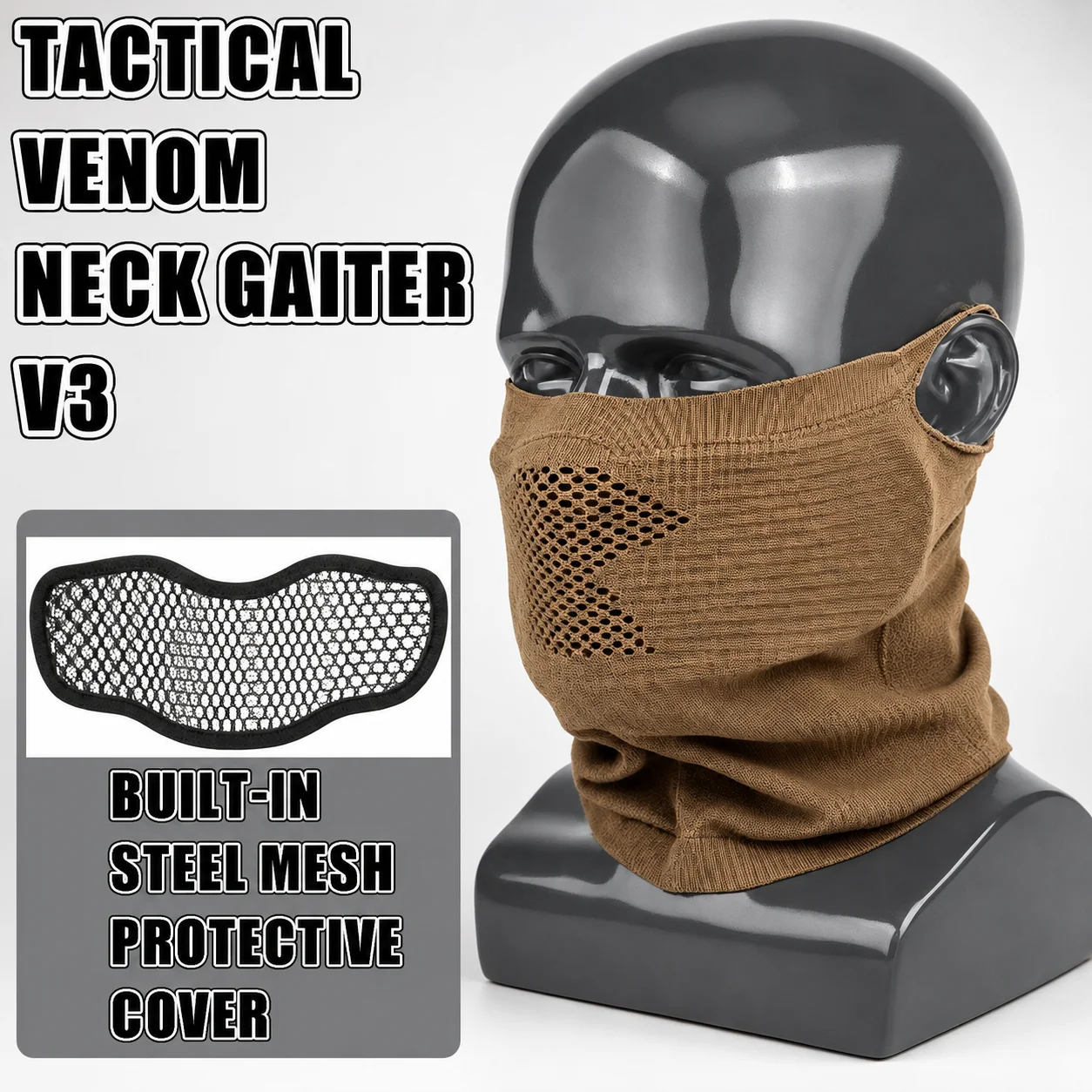 Venom V3 Protector de Cuello Táctico con Malla Metálica Desmontable - imagen 3