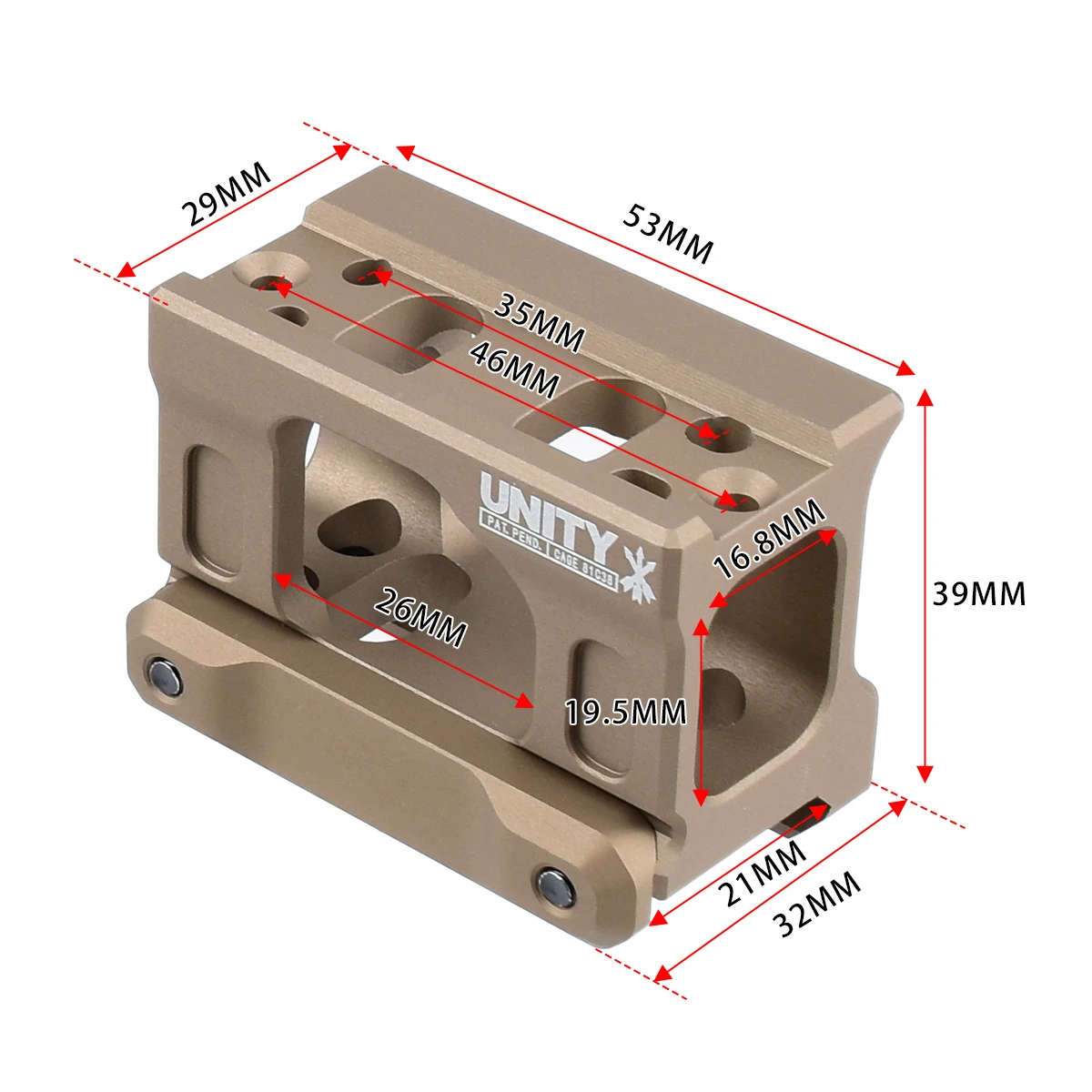 Mira punto rojo táctica T01/02 2MOA con montura rápida UNITY Picatinny - imagen 2
