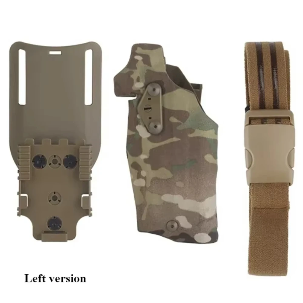 Funda pierna táctica Glock 17 con luz X300 liberación rápida