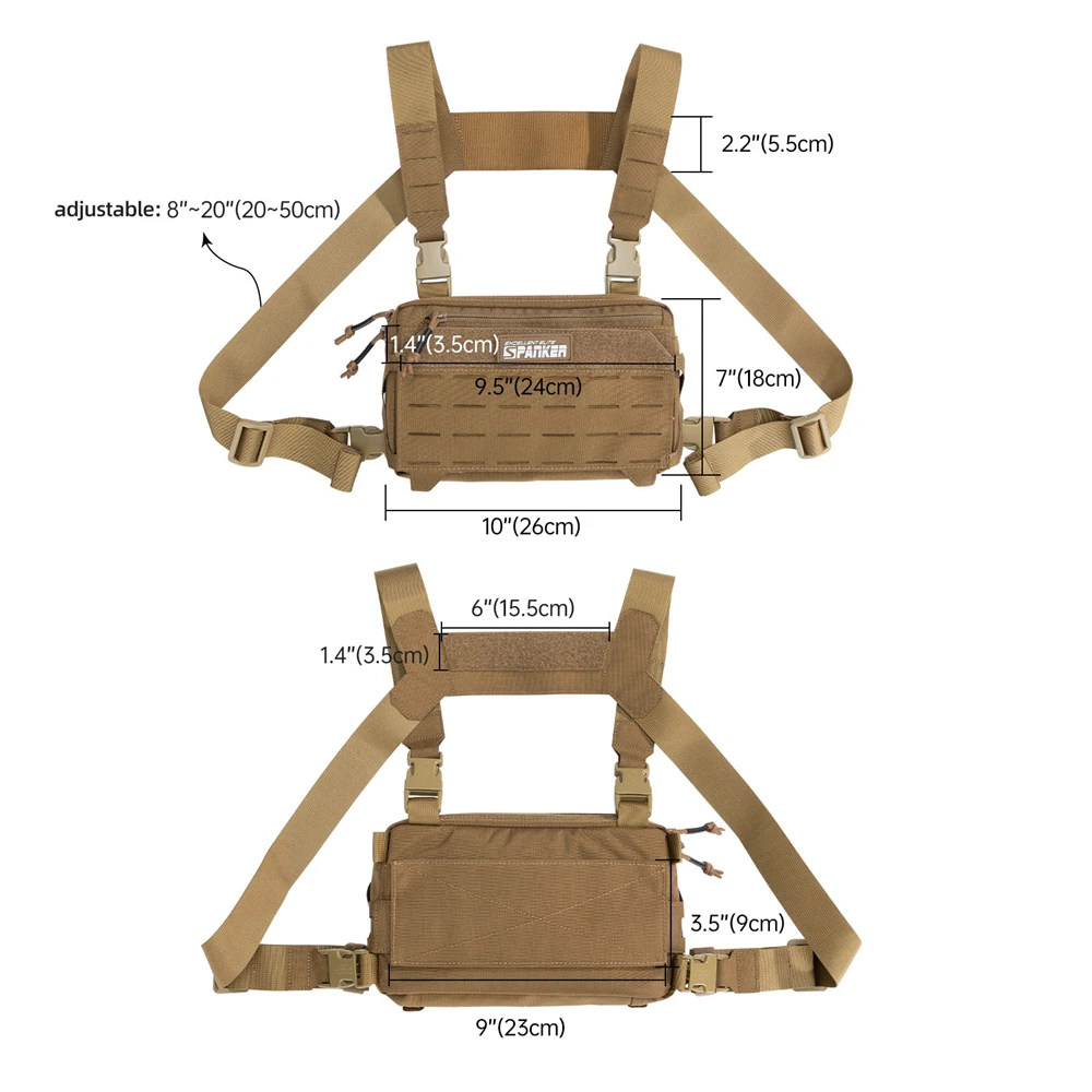 Chaleco táctico MOLLE con arnés y porta-radio airsoft caza - imagen 2