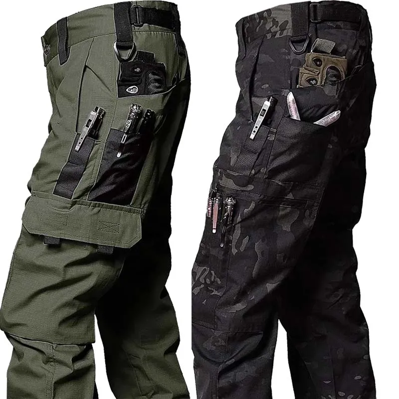 Pantalones tácticos impermeables multibolsillos cargo resistentes - imagen 3