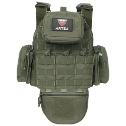 Chaleco táctico camuflaje con portaplacas y bolsas MOLLE