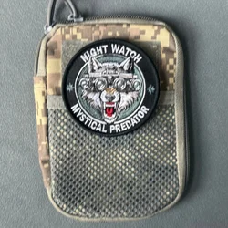 Parche táctico bordado lobo con velcro gancho y bucle para mochila