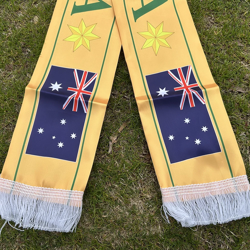 Bufanda bandera australiana satén doble cara con borlas - imagen 5