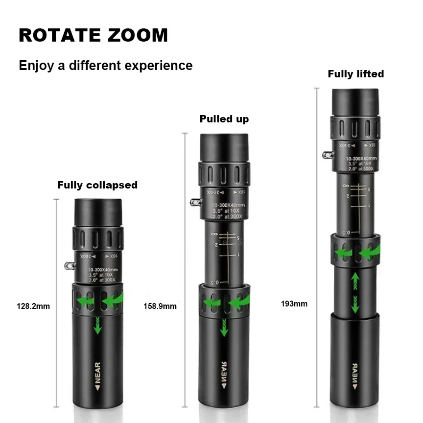 Telescopio monocular zoom HD largo alcance para observación aves