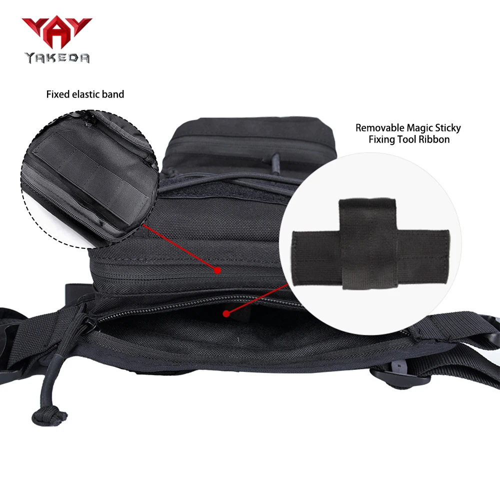 YAKEDA Bolso táctico de pierna ajustable y expandible con MOLLE - imagen 2