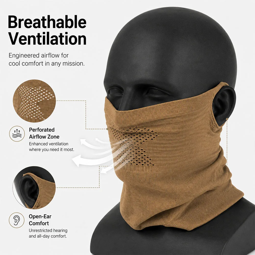 Máscara táctica malla acero transpirable para protección cuello - imagen 4
