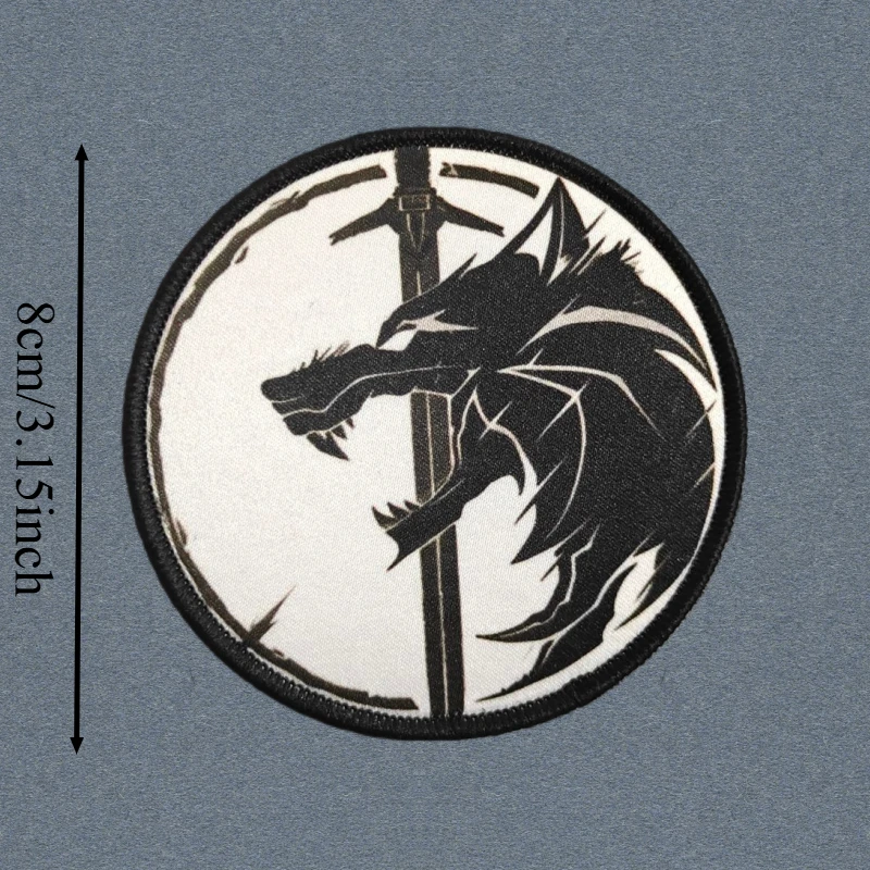 Parche militar lobo con velcro gancho y bucle para chaleco - imagen 4