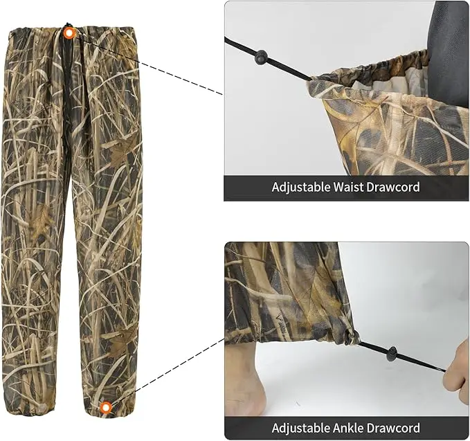 Traje Ghillie camuflaje transpirable con capucha para caza y pesca - imagen 4