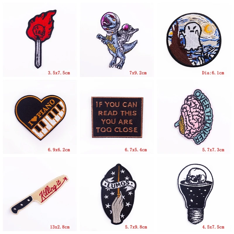Parche táctico termoaplicable calavera Punk con cuchillo para chaqueta - imagen 5