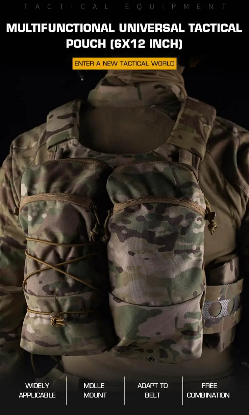 Bolsa multifuncional compatible con cinturón MOLLE y chaleco