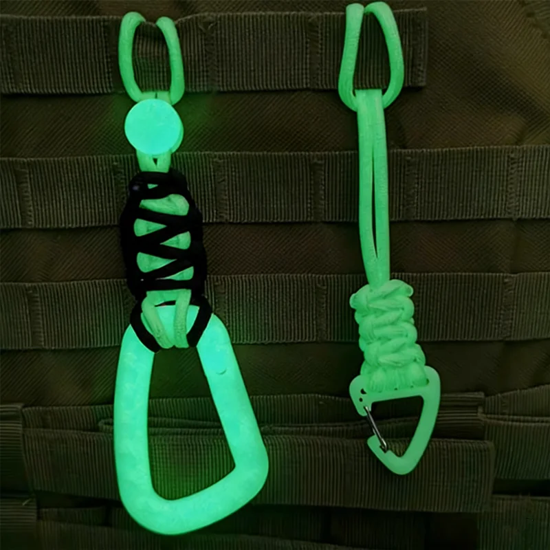 Llavero táctico con linterna LED y gancho mosquetón Molle supervivencia - imagen 5
