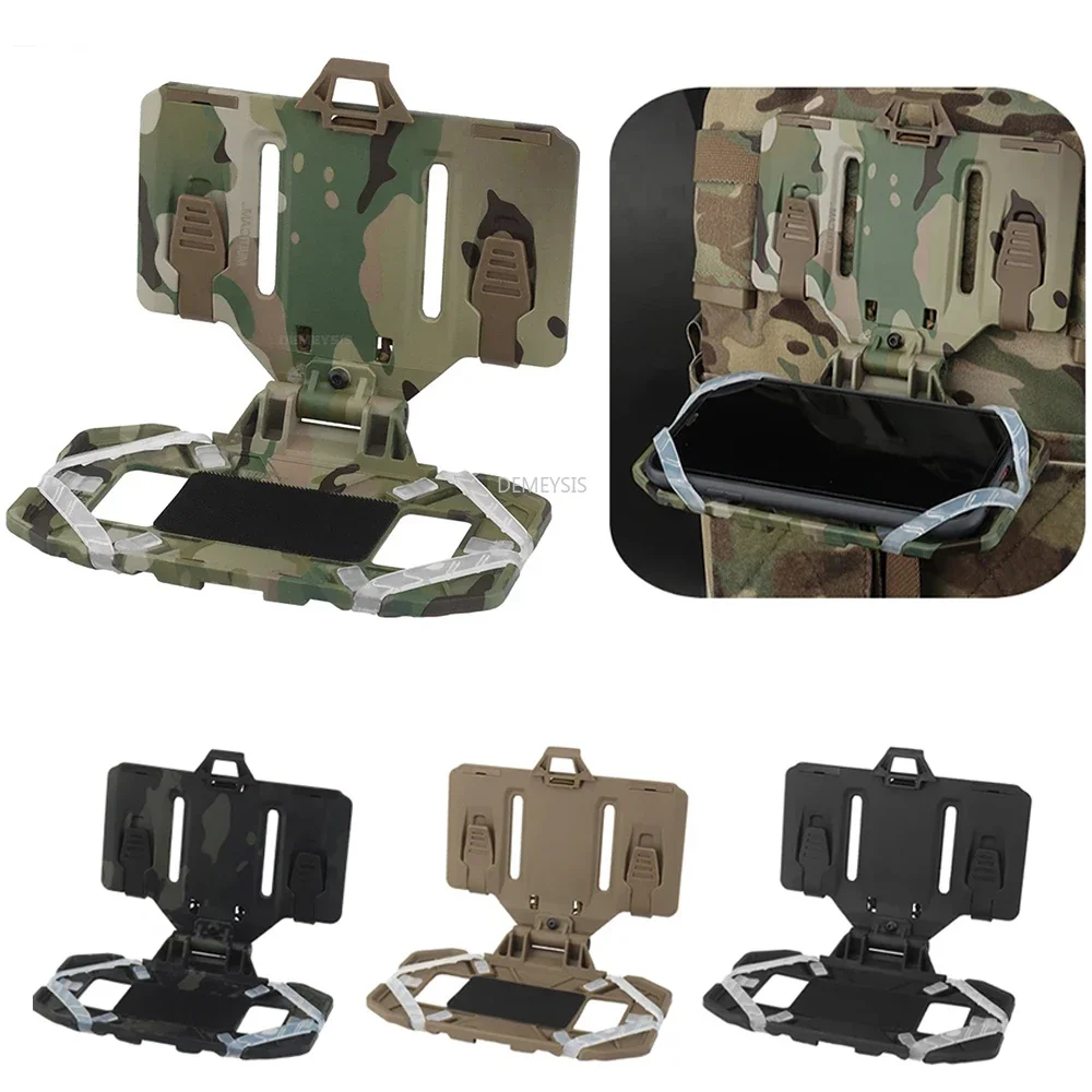 Soporte táctico para teléfono Molle EDC plegable, montaje pecho