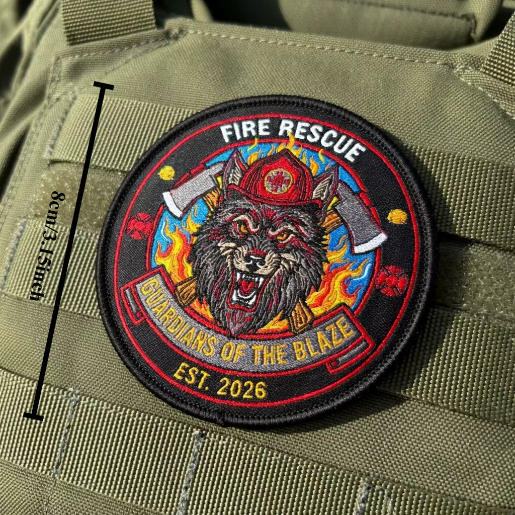 Parche de gancho y bucle Wolf para mochila o chaqueta táctica - imagen 3