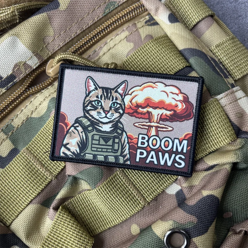 BOOM PAWS Parche táctico gato – gancho y bucle para ropa - imagen 2