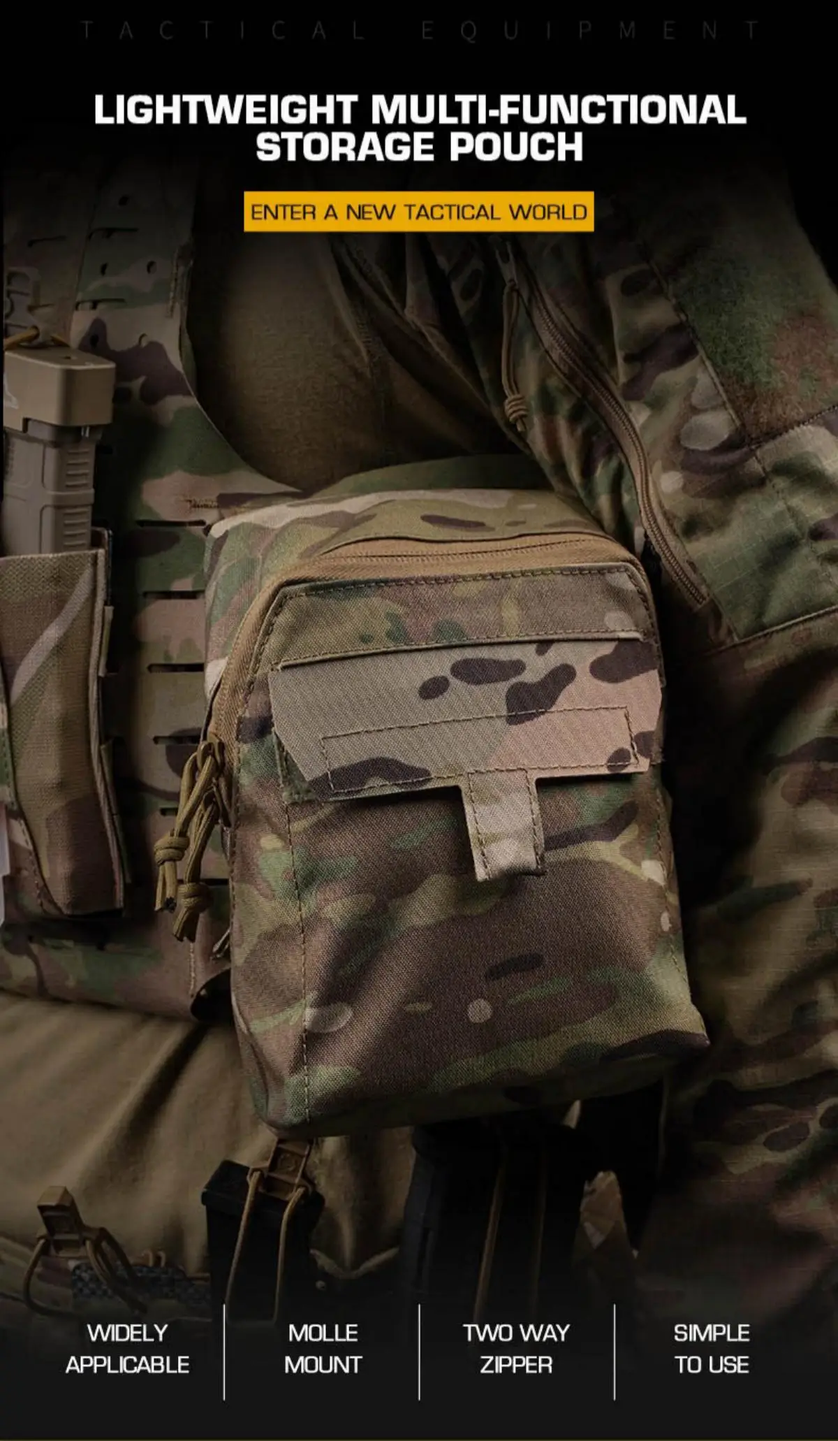 Vista frontal de la bolsa de almacenamiento multifuncional Poseidon Defense LMSP