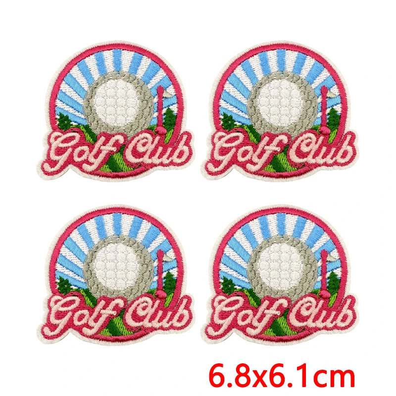 Parches termoadhesivos bordados golf rosa para decorar ropa - imagen 3