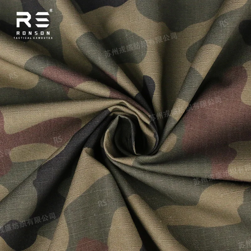 Tela táctica camuflaje Woodland ripstop NYCO camo Polish uniformes - imagen 2