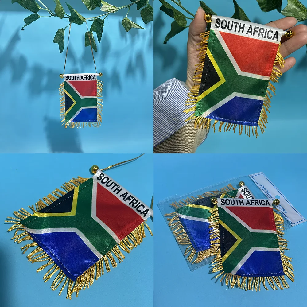 Bandera para ventana de coche Sudáfrica, banderín mini poliéster - imagen 5