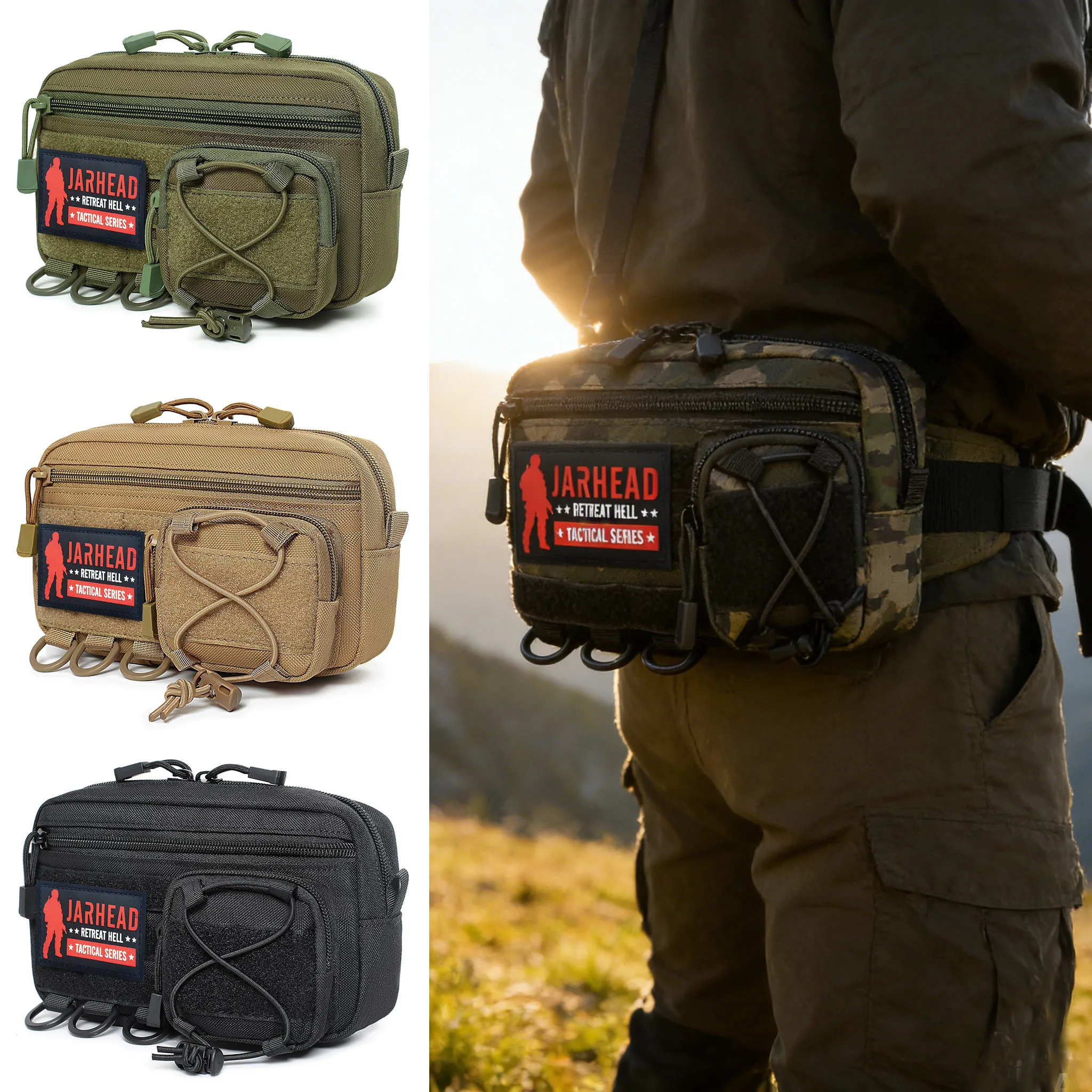 Bolsa táctica horizontal MOLLE – Accesorio para chaleco y mochila - imagen 4