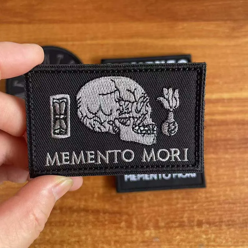 Parche táctico Memento Mori calavera para mochila y chaleco MOLLE